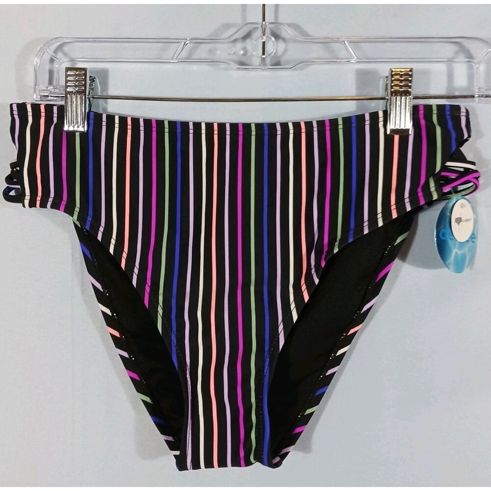 Decree High Rise High Leg Bikini Bottom Lavender Fields Glow Stick Medium NWT